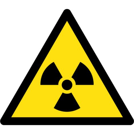Panneau danger matières radioactives ISO 7010 W003 - Materiel: Aluminum - Taille: 210mm (triangle)