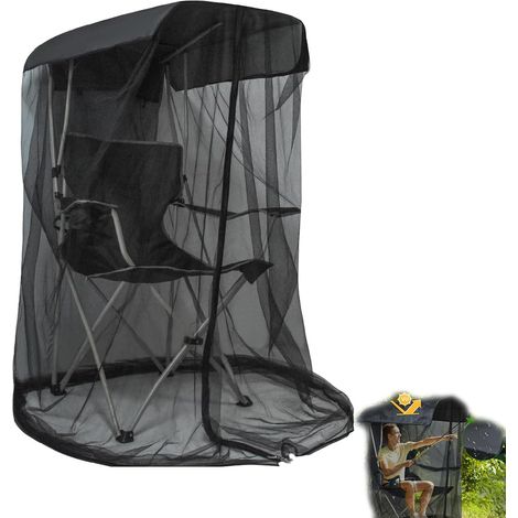 Housse de moustiquaire 63 Pouces pour Chaise à baldaquin barrière Anti Insectes Tente en Maille Contre Les moustiques avec Toit imperméable 32 x 35 et Fermeture éclair d'ouverture chaises pêche Camp (1/5)