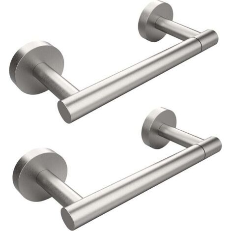 2 Pièces Porte-papier hygiénique en nickel brossé, support mural pivotant à double poteau réglable en acier inoxydable 304 pour salle de bain