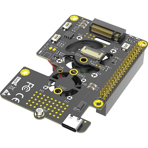 3-in-1 M.2 NVMe SSD zu PCIe Adapter mit zwei Lüftern (1/5)