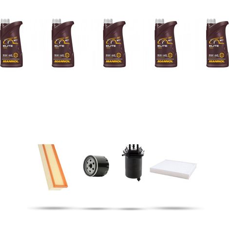 Kit tagliando 4 FILTRI e 5L OLIO compatibile con Renault Kangoo 1.5 dci 50kw dal 2005