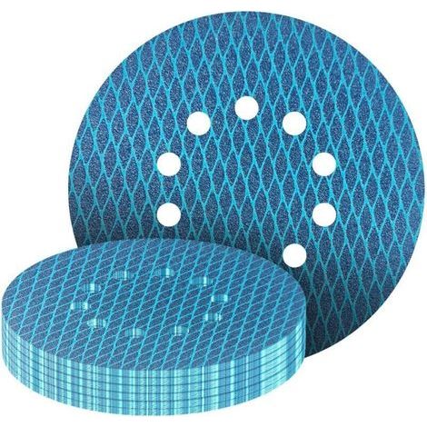 Lot de 25 disques abrasifs excentriques de 225 mm - 10 trous - Grain 40 à 240 - En forme de Losange - anti-colmatage - Pour Ponceuse Girafe (1/4)