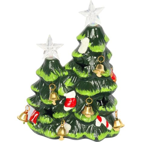 Decorazione natalizia: albero di Natale in ceramica con LED, 19 cm. (1/4)