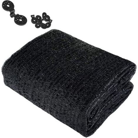 Filet de protection solaire, capot en filet, peut bloquer 50% des rayons UV, noir, adapté aux plantes de jardin fleurs serre grange ou toit de chenil 2m x 5m (1/5)