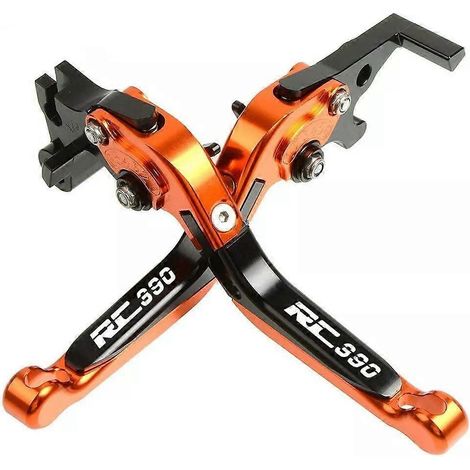 Poignée d'embrayage et de frein repliable et rétractable pour KTM RC390 (orange) (1/2)