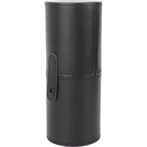 Trousse de rangement pour pinceaux de maquillage, étui portable en PU noir, organiseur de pinceaux cosmétiques, boîte de transport avec fermeture, accessoire de beauté. (1/5)