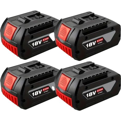 Batteria, capacità 8000 mAh, compatibile con utensili da 18 V, 4 batterie da 8,0 Ah, 18 V (1/2)