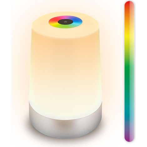 Mini-LED-Schreibtischlampe, kabellos, per Berührung dimmbar, als Büro- und Leselampe, für innen und außen, schwarz, 7 cm.