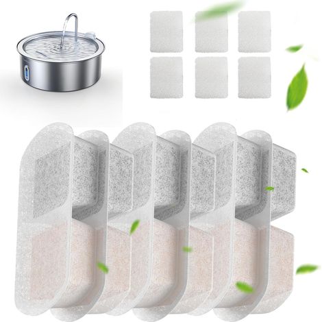 6 Pièces Filtres et 6 Packs d'Éponges de Remplacement pour Pompes Filtres pour Fontaines d'Eau pour Animaux de Compagnie de 1.8Gal/7L/230 fl oz Fontaines d'Eau pour Chiens (1/5)