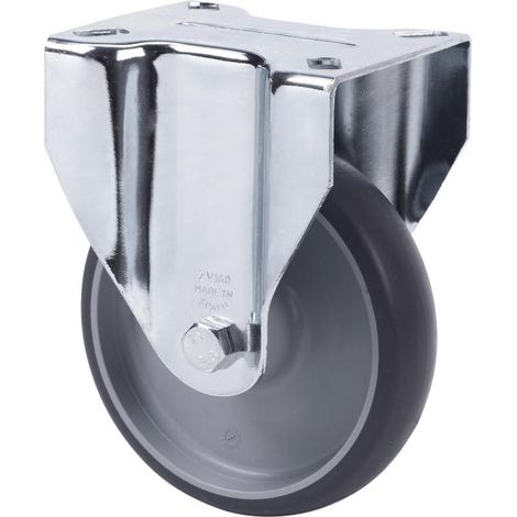 RUEDAS ALEX rueda fija 17zv160-pgzn poliamix-goma gris inyect.eje liso (1/2)