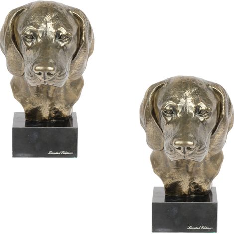 Sabueso de montaña bávaro: estatuilla de perro, busto sobre una base de piedra, escultura, trofeo para una exposición canina de Art-Dog. (1/5)