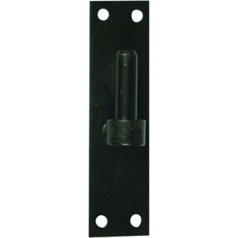 Torbel – Gond de fixation sur platine courte en acier – Pour volets en bois – Diamètre 14/16 mm – Noir