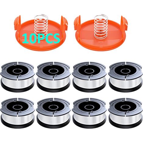 Pièces Bobine Fil Coupe Bordure Compatible avec Applicable à Black et Decker,Ø1,65mm avec 10m Fil Coupe Bordure,AF-100-3ZP
