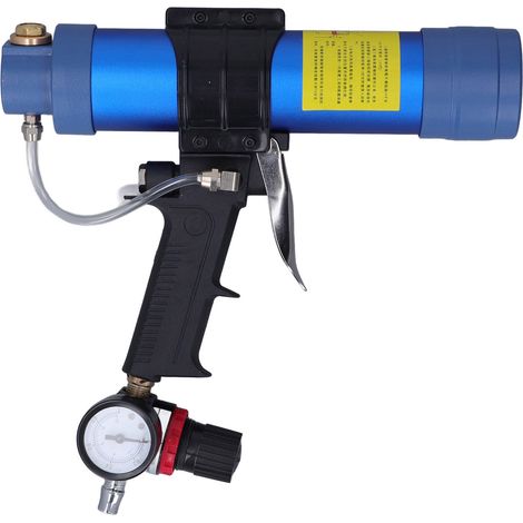 310 ml pneumatische Glasklebepistole (1/4 Zoll) mit Manometer, Druckluft-Versiegelungswerkzeug für Kartuschen, professioneller Einsatz (1/5)