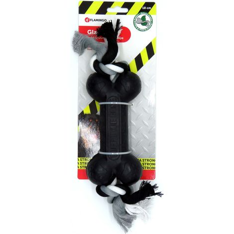 jeux caoutchouc Gladiator haltère et corde 18 cm pour chien - Flamingo (1/3)