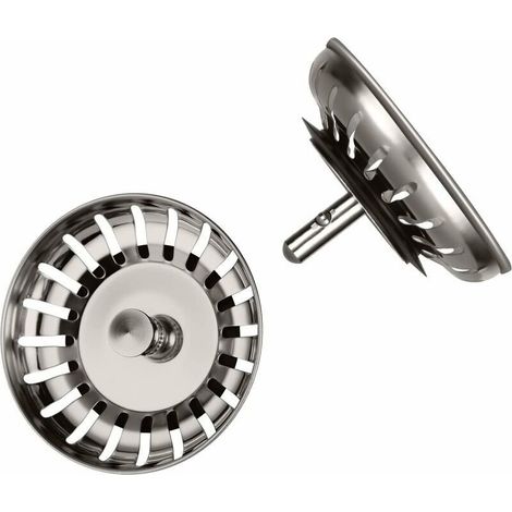 Filtre évier Cuisine 80mm, 2PCS Bouchon Evier Cuisine avec 2 Drain Hair Catcher, Filtre à évier Universel en Acier Inoxydable 304 épaissi pour Cuisine, Bouchon Evier, Crépine Cuisine (1/5)