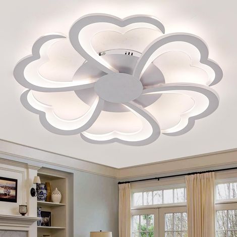 7200 Lumens,Plafonnier avec Télécommande,Flower Modern,Led Lustres,3000K-6000K,Dimmable,Memory Function,Éclairage De Plafond,Lumière Douce,72W,Design,Convient Au Salon La Chambre Coucher La Salle (1/5)
