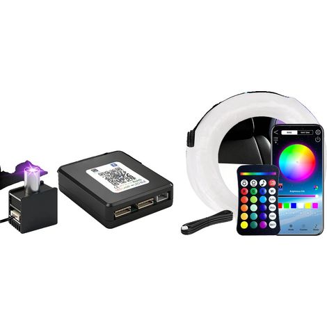 Luci a fibra ottica, variabilità del colore RGBW, funzionamento con telecomando, RGBW-b, 1-1 300 pezzi 0,5-1,5 m (1/2)