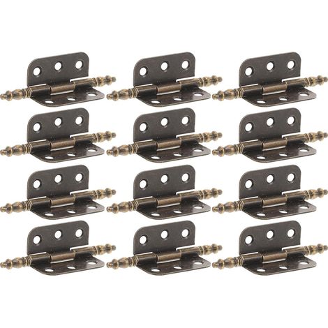 10pcs Charnières de Porte Vintage en Fer Marron Design Antique 6 Trous pour Meubles D'armoire Décoratifs et Installation Sécurisée (1/5)