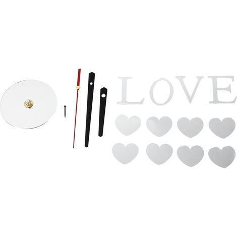 1pièce Horloge Murale Miroir Forme De Cœur pour Décoration De Salon Silencieuse Idéale pour Chambre Et Bureau (1/5)