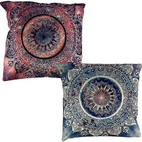 Lot de 2 taies d'oreiller imprimées mandala