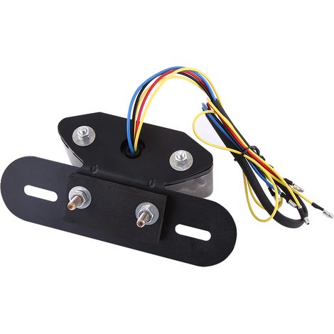 Modification de feu arrière rétro pour moto à 16 LED (support noir, coque grise) (1/5)