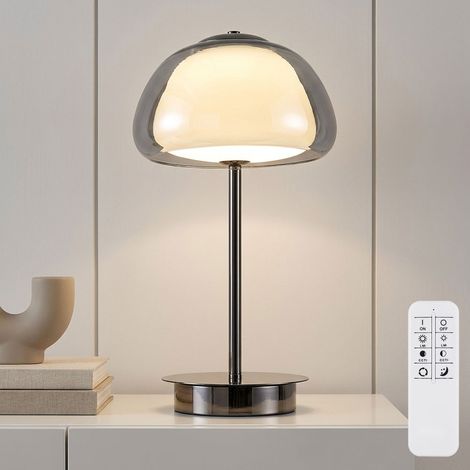 Lampada da tavolo a LED Lampada da tavolo da soggiorno Dimmerabile Vetro nero H 46 cm