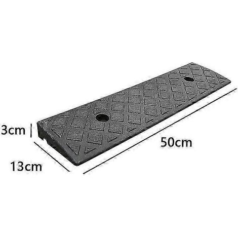 Rampe de trottoir portable en plastique antidérapant, seuil de porte d'allée de 3/4 cm de hauteur pour voitures, motos, fauteuils roulants, vélos et scooters (1/4)