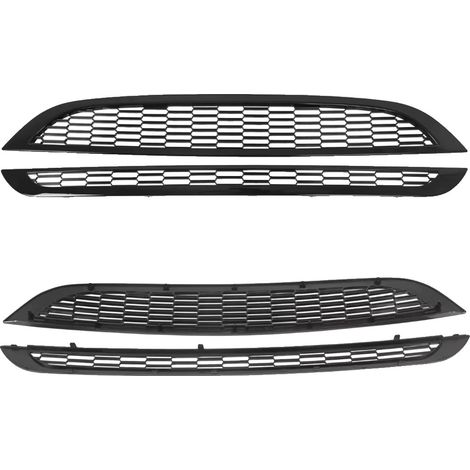 Rejilla del parachoques delantero, material plástico, compatible con MINI R50 R52 R53, color negro brillante, incluye 2 piezas, compatible con modelos 2002-2006. (1/5)