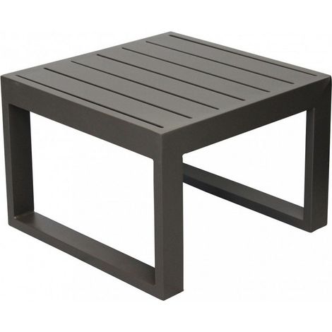 TAVOLINO CUBA ALLUMINIO TAUPE 45X45X32H VERNICIATO A POLVERE (1/10)