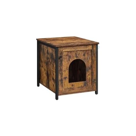 Costway – Maison de toilette pour chat 50x53x55cm – Meuble à litière en MDF et métal – Cadre robuste avec pieds réglables – Design vintage chic
