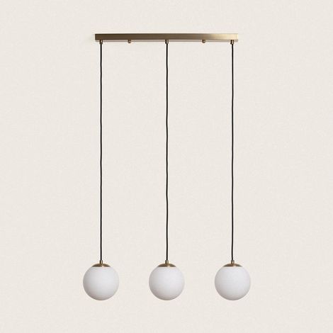 Pendelleuchte Metall und Glas Moonlight Brass 3 Spots Gold