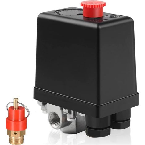 2 Stück Druckschalter Kompressor 220V Luftkompressor Druckschalter 4 Loch Luftkompressorregler Mehrzweck Druckschalter Steuerventil für Schnellen Druckabbau