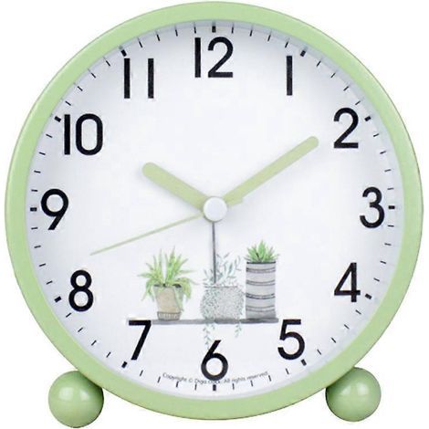 Réveil numérique à aiguilles, horloge de table, horloge de bureau, horloge de chevet sans pile-1110.8cm-Green (1/3)