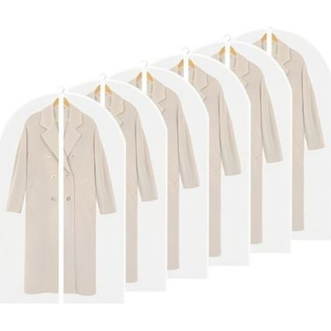 Housses anti-poussière, sacs à vêtements, housses transparentes anti-poussière pour vêtements et costumes, lavables - Lot de 6 (60 x 120 cm) (1/5)