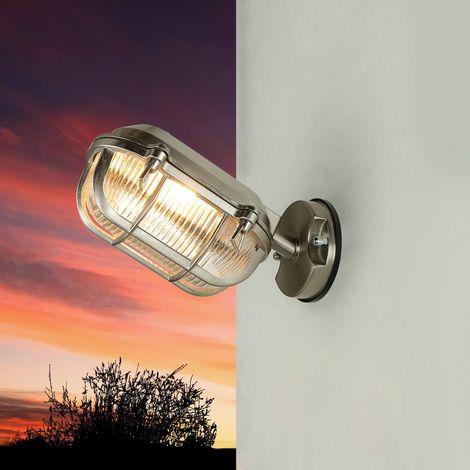 Außenwandlampe Nickel Glas Messing Wandlampe außen Terrasse