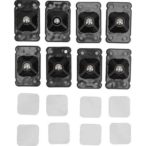 Roue universelle à pâte - FDIT - Mini roulettes adhésives - Rotation 360 degrés - Lot de 8 - Plastique