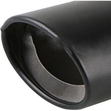 Embout d'échappement universel en acier inoxydable antirouille pour tuyaux de 5,3 cm à 3,8 cm de diamètre, noir, droit. (1/4)