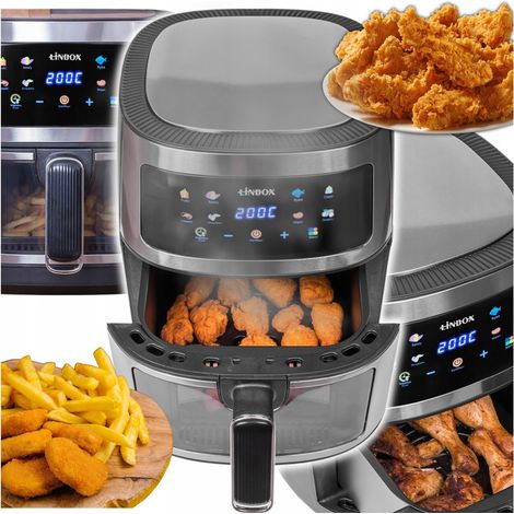 Friggitrice ad aria da 5 litri, 1600 W, senza olio, con 8 programmi preimpostati.