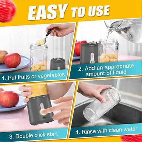 Mini-blender portable entièrement automatique, extracteur de jus électrique pour préparer des milkshakes et des smoothies (1/5)