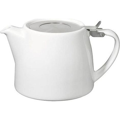 Théière En Porcelaine - 1 Unité - Blanc - 530 Ml - Lavable Au Lave-vaisselle - Pour Infusion