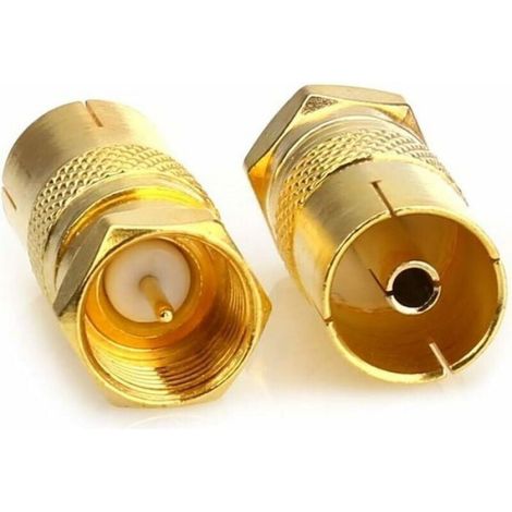 Adaptateur F Mâle Vers Femelle - Connecteur Coaxial Type F - Pour Antenne TV et Satellite - 1 Pièce (1/5)