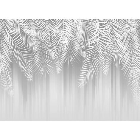 Tappetino magnetico per copritermosifone Foglie bianche Boho 60x100