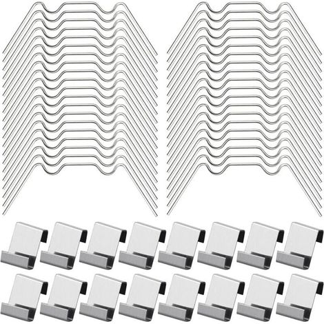 100Pcs Clips de Vitrage pour Serre Inclure 50Type W Serre Pinces en Acier Inoxydable et 50 Clips de Type Z pour Vitre de Serre (1/4)
