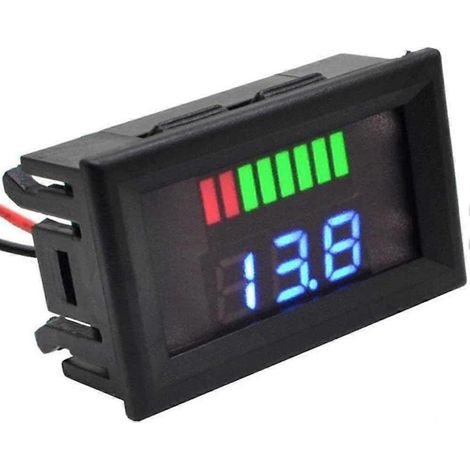 Digitale LED-voltmeter voor auto, motorfiets en scheepvaart, spanningsmeter, 72V-accu-indicator (rood) (1/5)