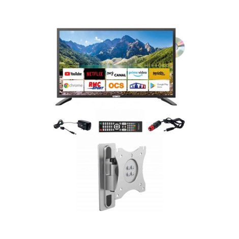Pack ANTARION TV LED 21.5" 54cm Smart Connect Lecteur DVD Intégré + Support TV Camping Car (1/5)