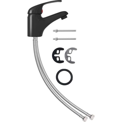 Robinet pour vasque, noir, monocommande, cartouche céramique (1/5)