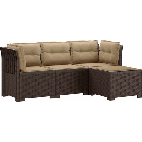 Sofá de Jardín para 4 Personas con Cojines y Diseño de Rattan vidaXL (1/5)