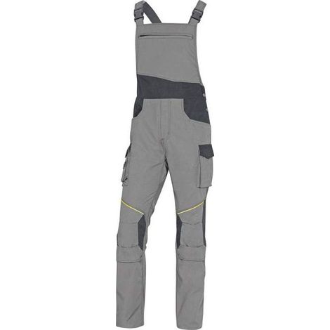 Delta Plus MCSA2GRTM Mach2 Corporate Salopette da Lavoro 65% Poliestere 35% Cotone Ripstop 10 Tasche Bretelle Regolabili colore Grigio Chiaro Grigio Scuro