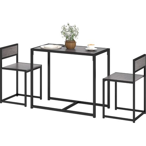 Ensemble table haute Avioenne 3 pièces cuisine industriel gris (1/5)